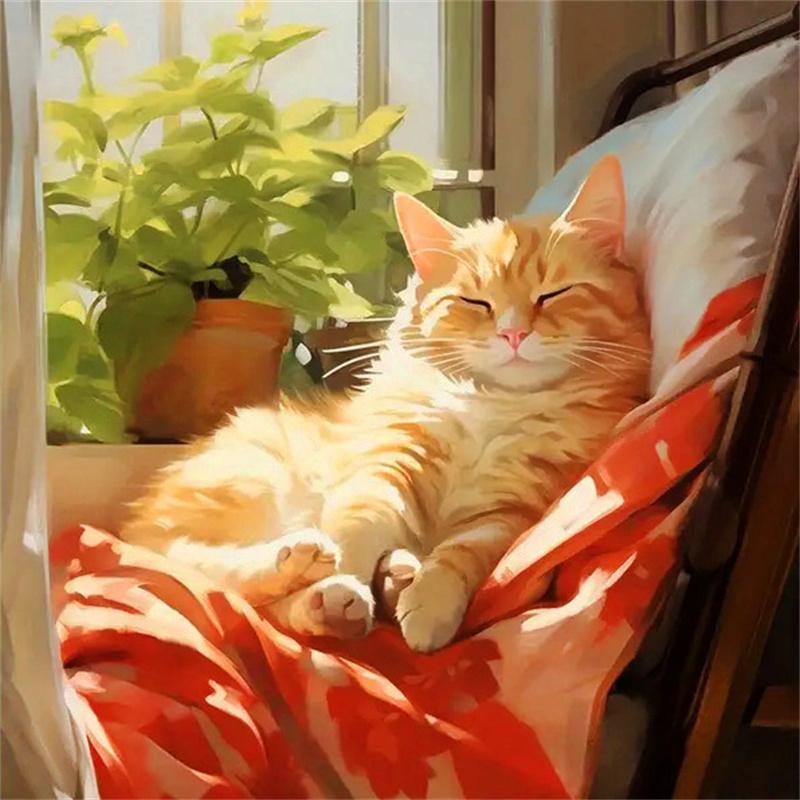 

DIY Алмазная картина Милый котенок Набор для вышивки крестом Мозаичное искусство Алмазная картина Полный круг Алмазное украшение для дома Round 30x30cm