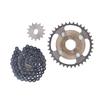 Metal Steel 420 14 Tooth H Hole 12x17mm Sprocket 36 Tooth Crankset 76 Link Chain Set for Bike