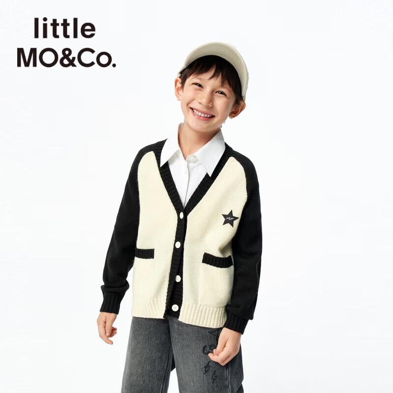 little MO&Co. Kids Embroidered Wool Blend Cardigan 150