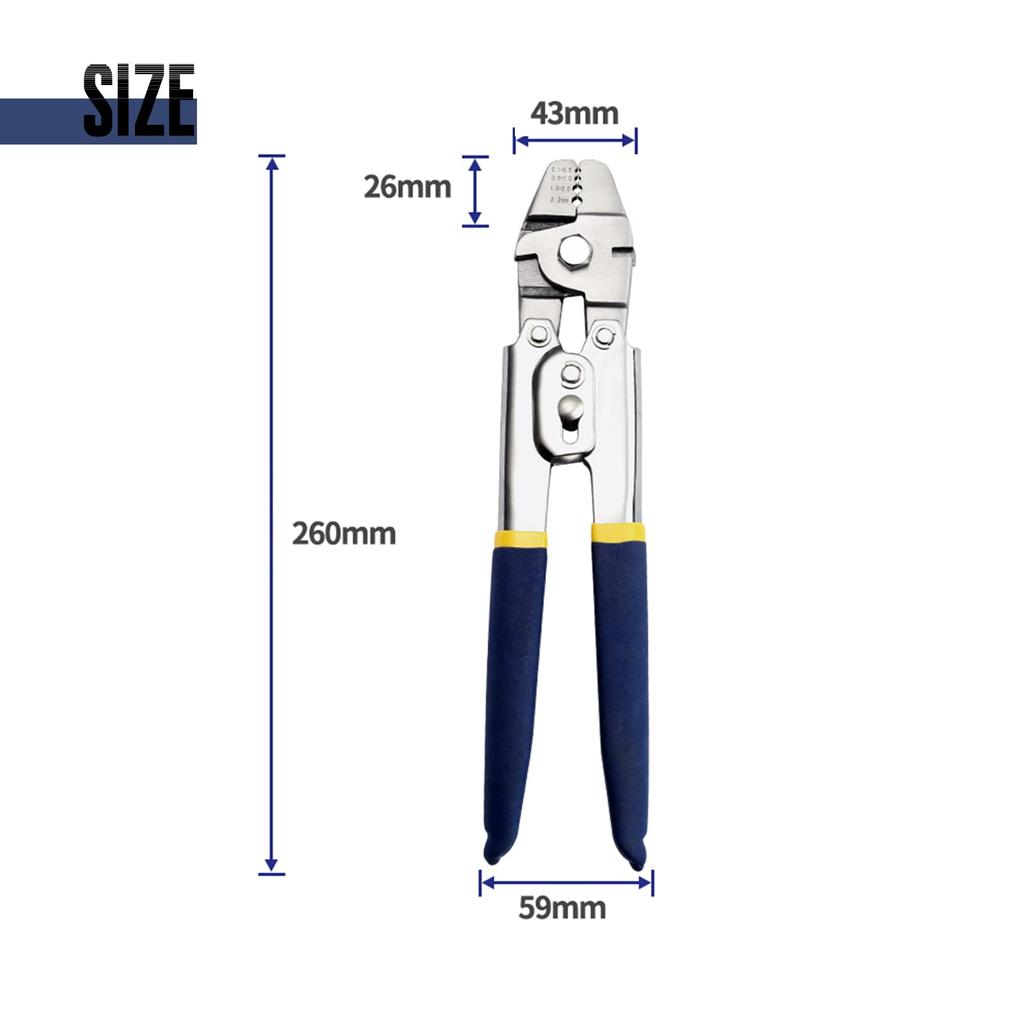 Pince à sertir SPEEDWOX avec 180 Cosses à double barillet en aluminium pour sertissage de boucles et de câbles d'acier Poignée ergonomique pour sertissage jusqu'à