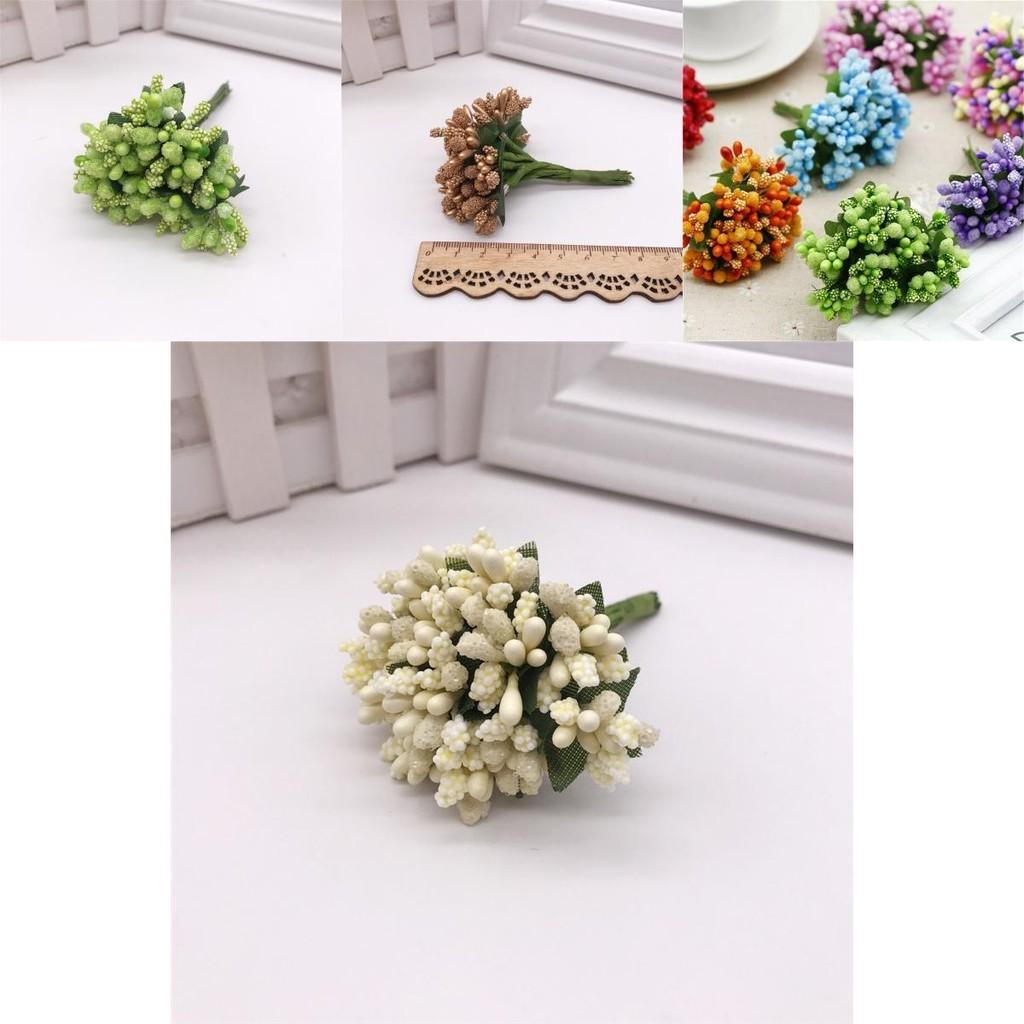 High-quality 12pcs Artificial Pearl Berry Stamen Flowers For Stunning Home Decor