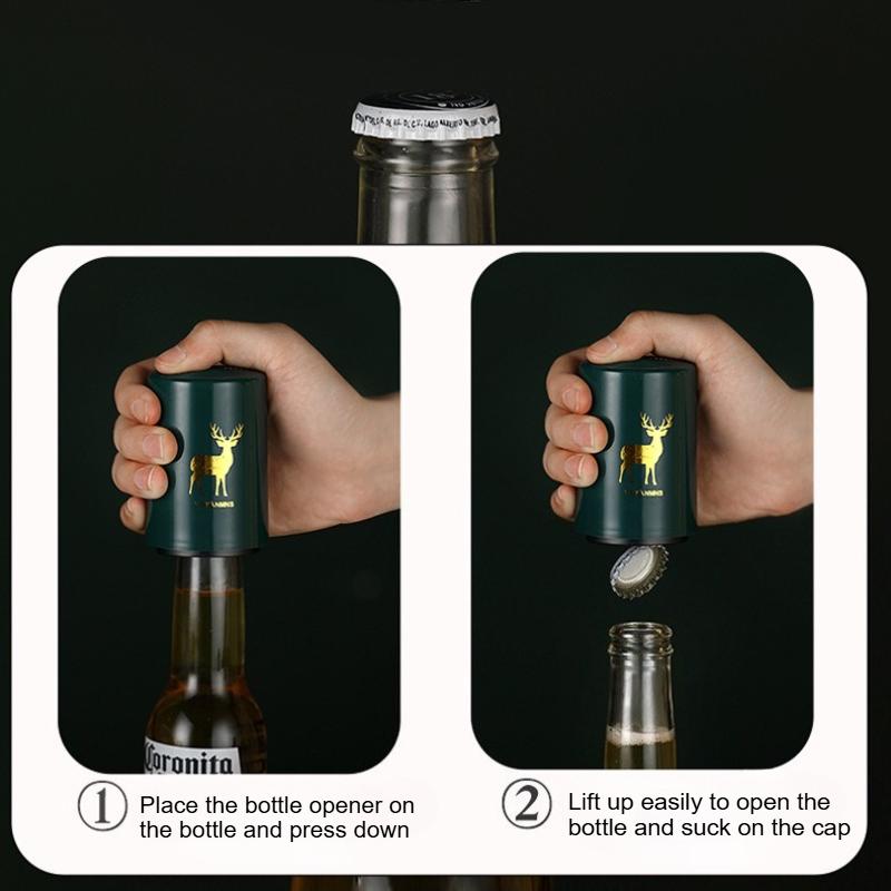 Creative Magnetic Automatic Beer Bottle Opener Stainless Steel Press Lid Beer Corkscrew Tools Portable Bar Gadgets Tools