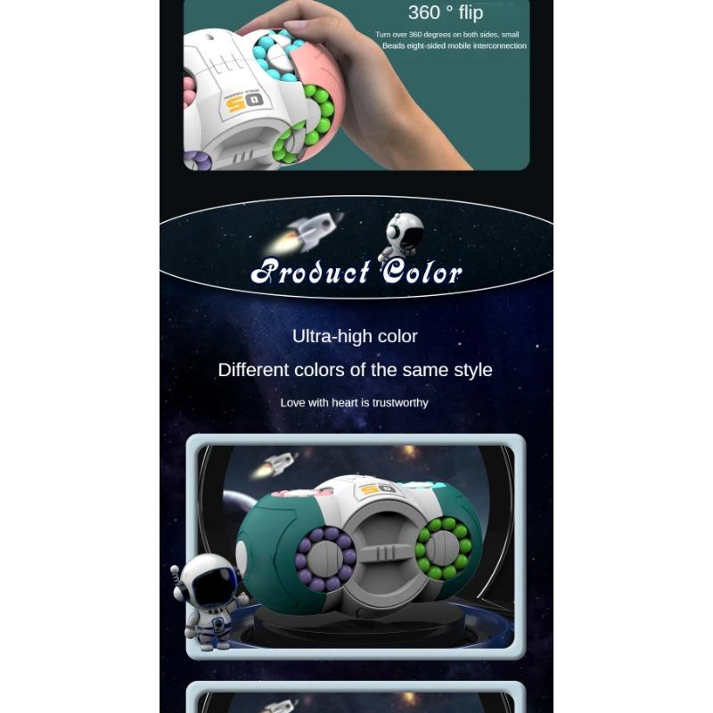 Fingertip Magic Cube Eight Sided Space Magic Cube with Ball BearingS,Finger Gyroscope Rotation Stress Relief Device - Educational Thinking Toy