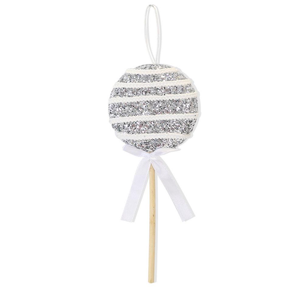 Large Sequins Lollipop Ornament Cartoon Xmas Candy Hanging Decor  Winter Home Decor