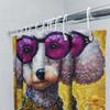 Modern Bathroom Decor: Cool Poodle Shower Curtain With Sunglasses And Jewelry Printed Fabric Bath Liner For Home Decoration In V
