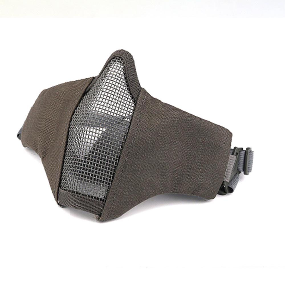 V10 Tactical Outdoor Self-Defense Steel Mesh Half-Face Mask