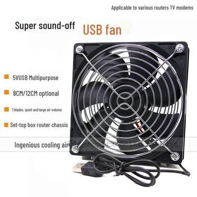 USB 5V Ultraleiser Kühlventilator für Set-Top-Boxen und Router: Größen 8CM, 9CM, 12CM