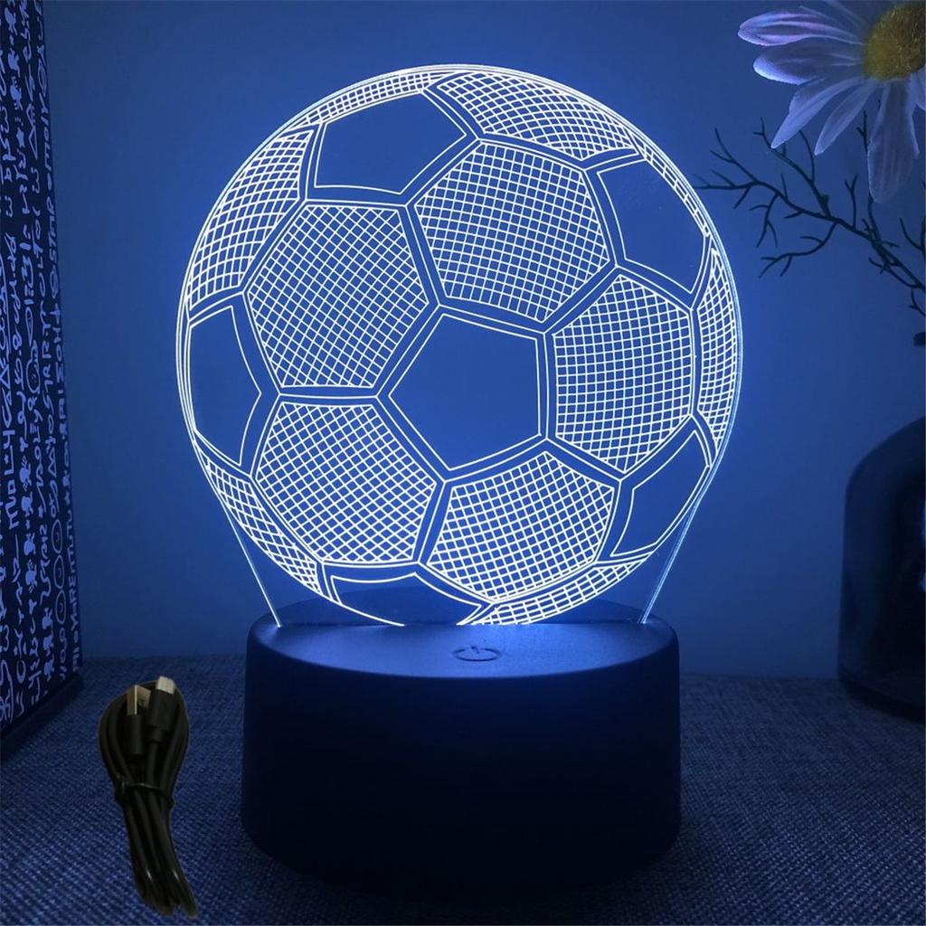 3D Football Lamp Illusion Child LED Night Light Luminous Soccer ball Touch Nightlight Kids Bedroom Decoration Table Lamp Gifts