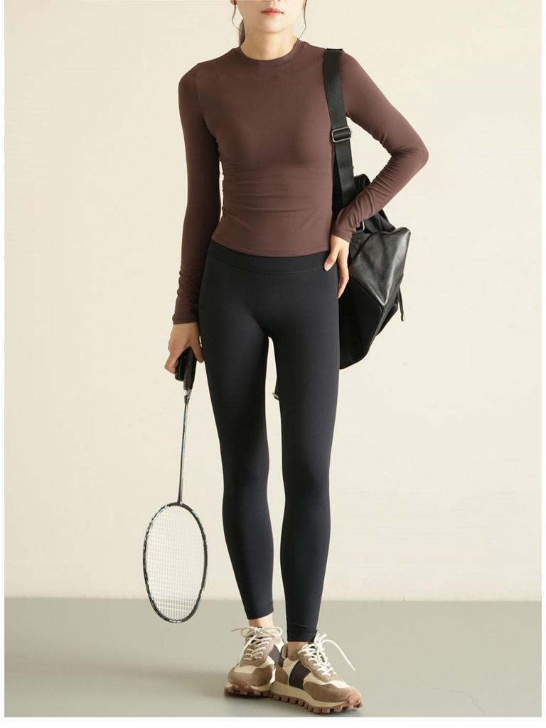 Women's Slim Fit Long Sleeve Sports Top for Running & Yoga - Spring/Autumn Style