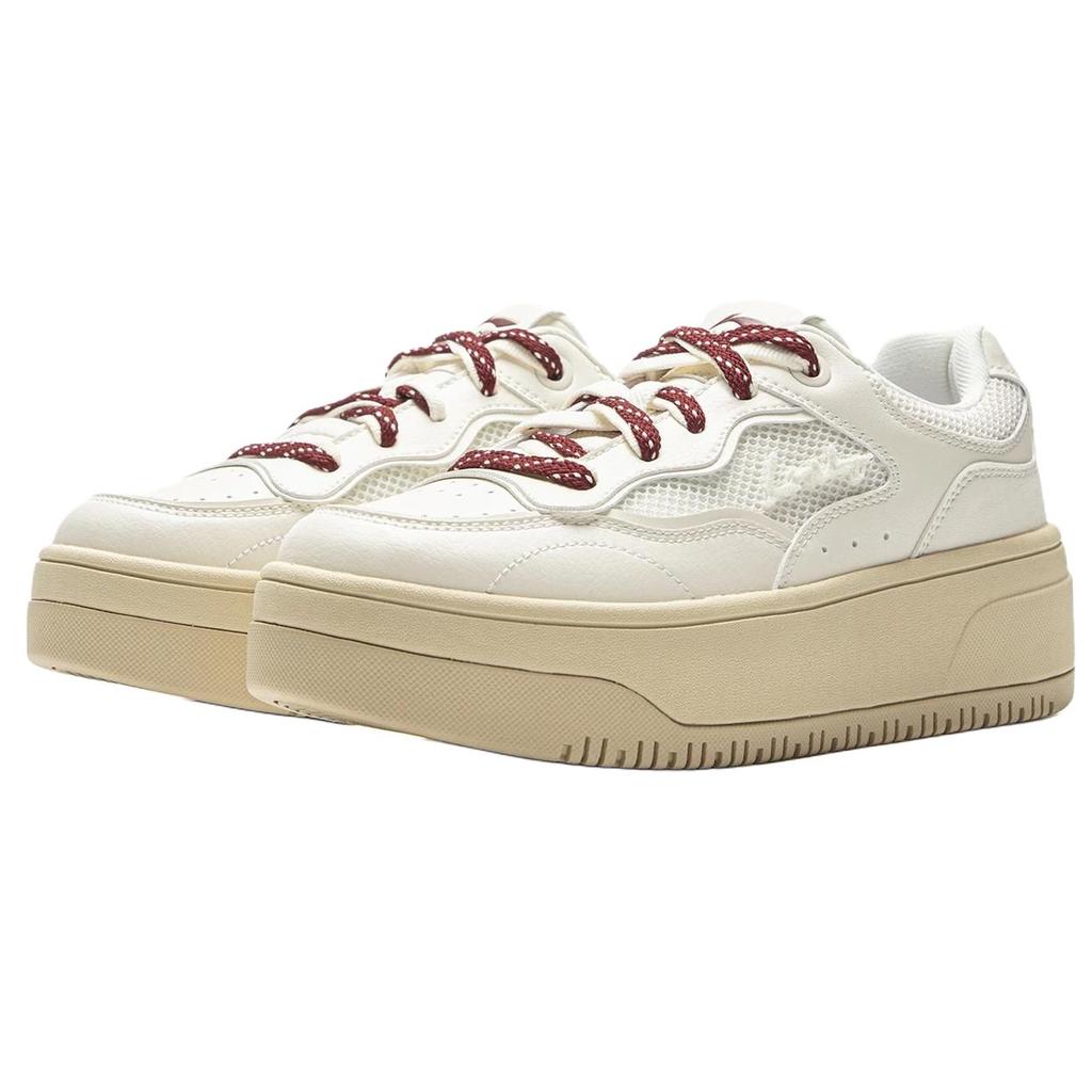 New LiNing Cheese 2.0 Slip Resistant, Abrasion Resistant, Breathable Low Top Skateboard Shoes Women's Ecru AGCV348-1
