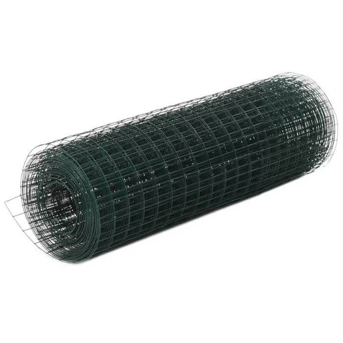 VidaXL Grillage Métal Acier Revêtement PVC 10x0,5 m Carré Vert Clôture Jardin 143625