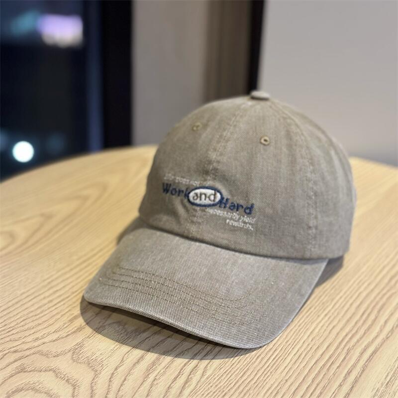 Korean-style High-quality College-style Lettered Soft-top Baseball Cap for Men and Women, Suitable for Large Head Sizes, Street Fashion, Student Sun