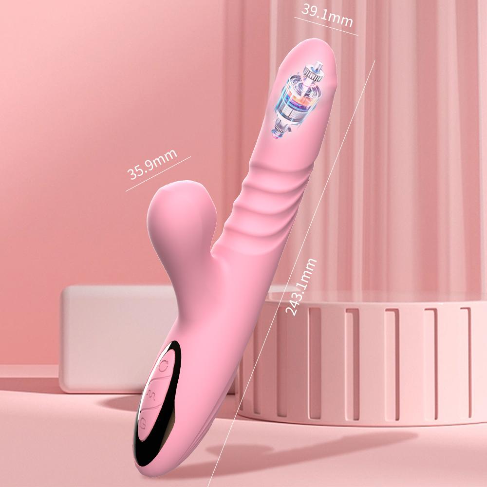 Telescopic G Spot Dildo Vibrator Female Licking Sucking Clitoris Stimulator Vagina Massager Sex Toys For Adult Women Masturbator