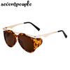 Oversized Oval Punk Sunglasses Women Men  Luxury Brand Designer Vintage Round Metal Frame Sun Glasses For Ladies Eyewear