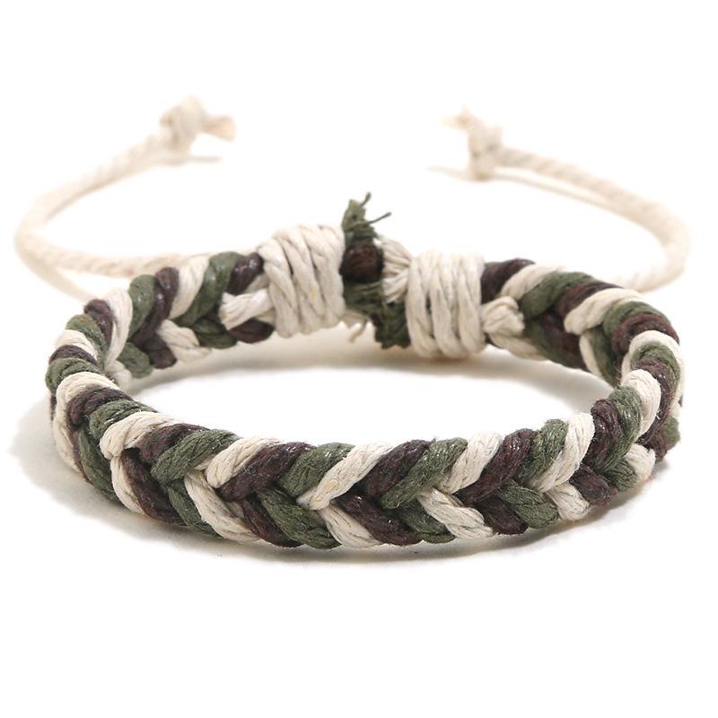 Colorful Ethnic Handmade Woven Bracelet: Korean-Style Fresh Cotton & Linen for Couples and Students