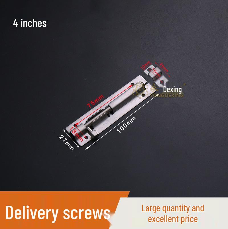 Stainless Steel Black Bolt for Cabinet & Wooden Door, Sizes: 1.5 To 5 Inches