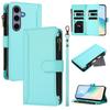 For Samsung Galaxy S24/Galaxy S25 Leather Case 9 Card Slots Zipper Wallet Stand Phone Cover with Wrist Strap