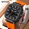 SANDA 6282 Fashion Luxury Men's Electronic Watch Dual Monitor Sports Waterproof Night Light Men's Electronic Watch