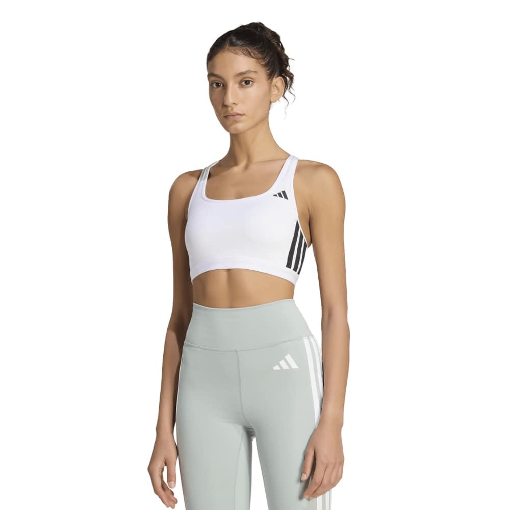 Sports Bra TRN OPTIME Essentials Medium Support Bra CI156 M [Adidas] 3-Stripes Women's White/Black (KA4703)