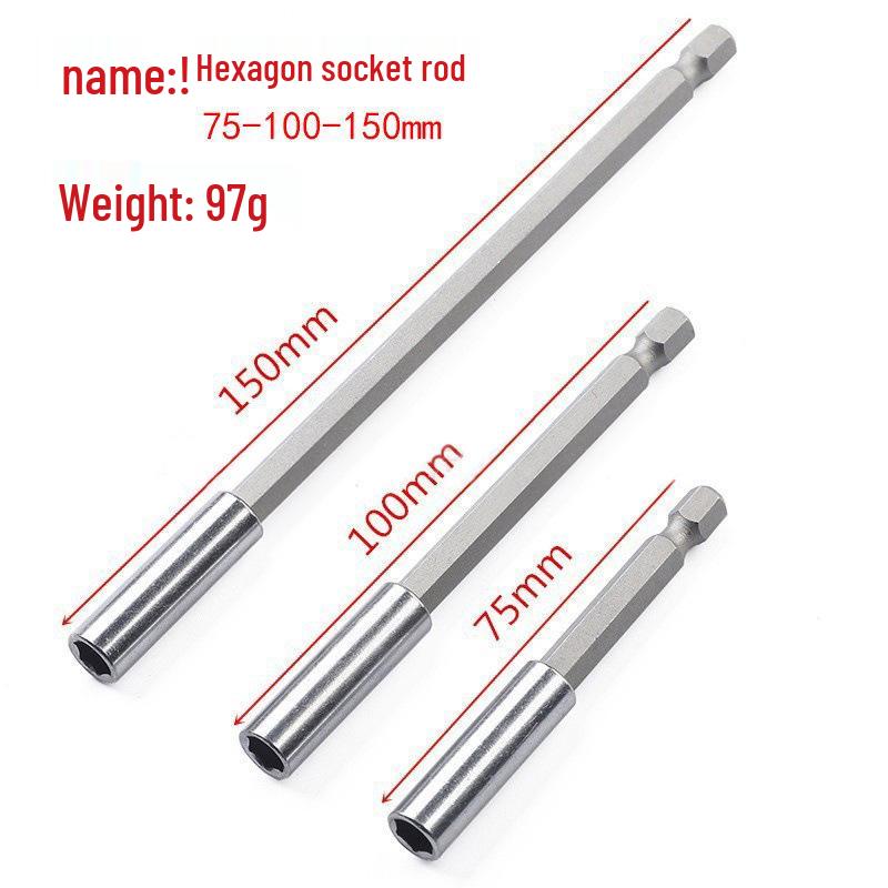 Hex Key Magnetic Extension Rod 1/4" Air Screwdriver Bit Socket