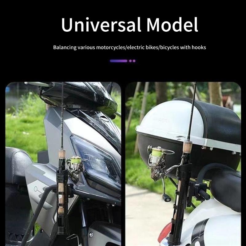 Ergonomic Motorcycle Fishing Rod Holder Fishing Poles Mount Bracket With 360 Degree Rotation For Outdoor Camping Travel