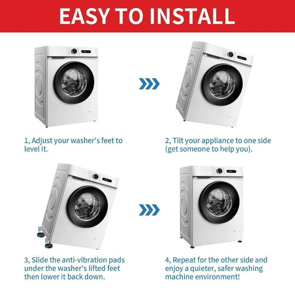 4pcs Non-Slip Anti Vibration Feet Pad Protects Washing Machine Support  Furniture