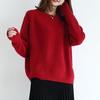 Damen Plus Size Kaschmirpullover - Rundhalsausschnitt, Einfarbig, Lockerer Schnitt Pullover für Herbst & Winter
