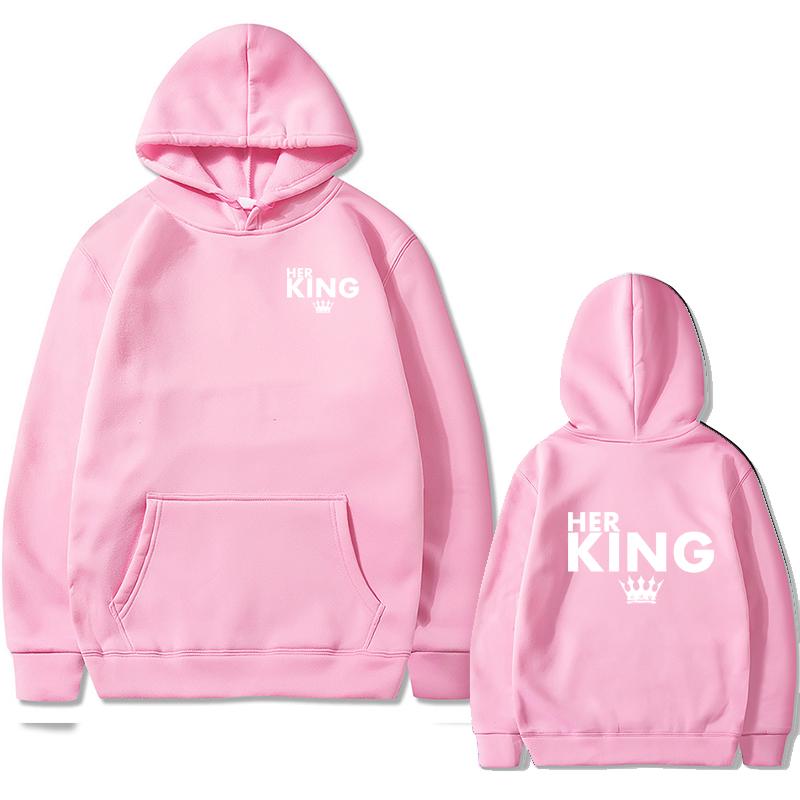 

Женская толстовка с длинными рукавами, осенне-зимние толстовки с принтом Her KING, пуловеры, одежда, модный спортивный костюм, верхняя одежда