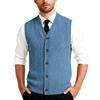 Men's V-Neck Sleeveless Knit Cardigan Vest