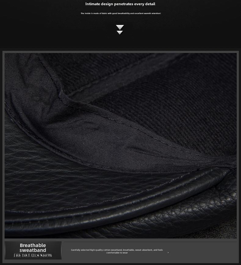 Pánská kachní čepice z pravé kůže s ochranou uší - Vysoce kvalitní hovězí kůže, podzimní/zimní styl