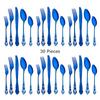 30Pcs Silver Royal Dinnerware Set Knife Dessert Fork Spoon Flatware Stainless Steel Cutlery Kitchen Silverware Tableware Set