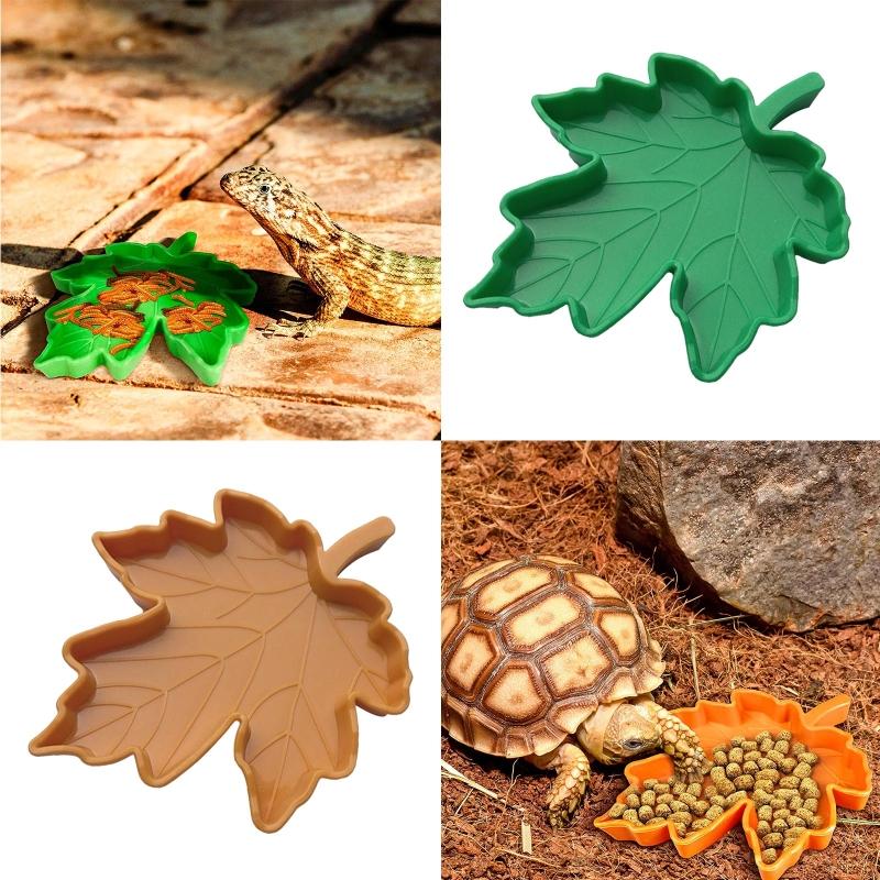 Reptile Water Food Bowl Plastic Pet Bowls Small Reptile Mealworms Dish for Lizard Bearded Dragon Spider Cricket Tortoise