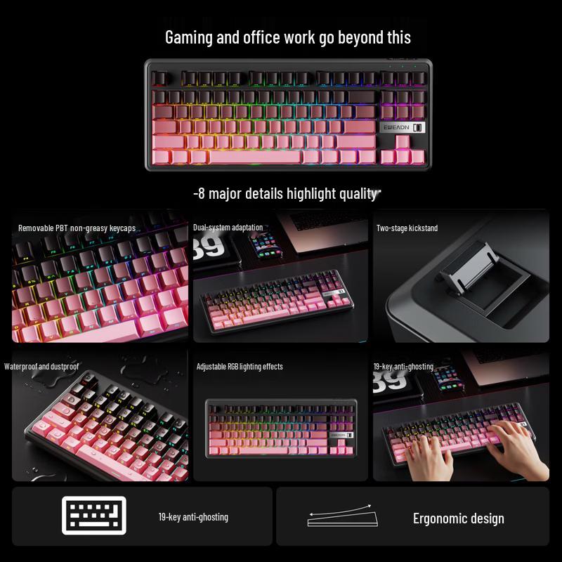 Forerunner V80S Tri-Mode Membrane Keyboard