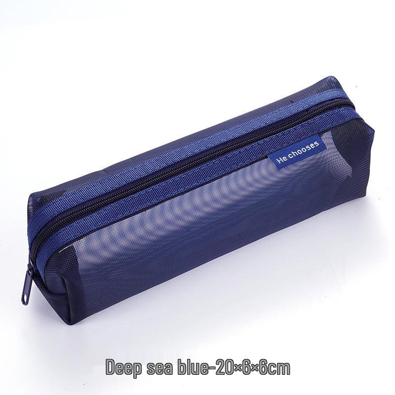 3D Minimalist Clear Mesh Pencil Case - Student Exam Large Capacity Portable Organizer