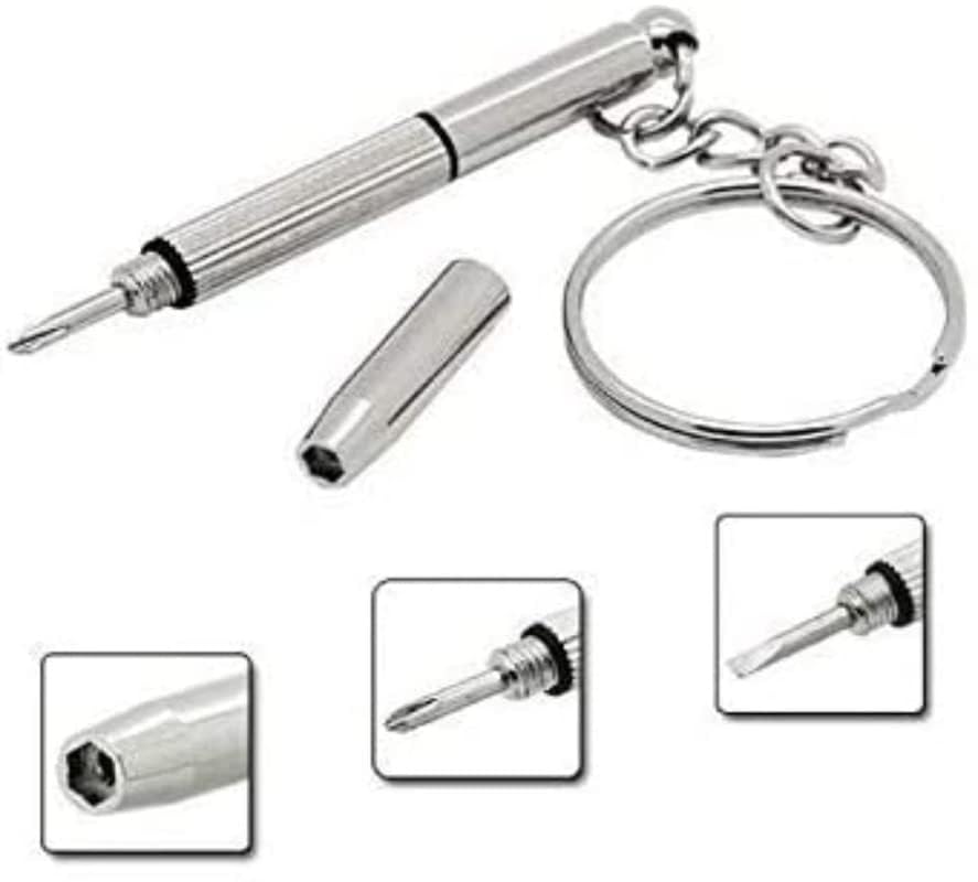 ( Stück à 5 ) Kompaktes Taschen-Mini-DIY-Schraubendreher-Set mit Schlüsselanhänger für Brillen, Sonnenbrillen, Uhren, Schmuck, Elektronik, Spielzeug-Reparaturset Kinder/Erwachsene