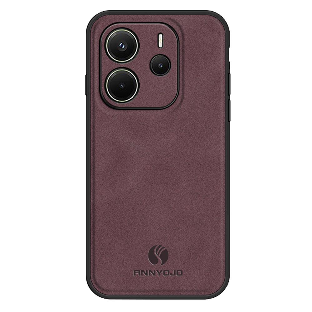 ANNYOJO For Xiaomi Redmi Note 14 4G (163.25mm) Case PU Leather+PC+TPU Anti Drop Phone Back Cover