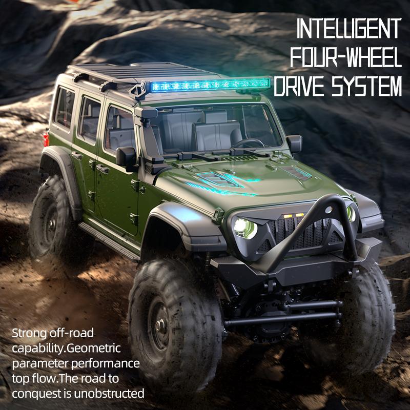 1/16 RC Car HB R1601 2.4G 4WD Off-Road Remote Control Cars with LED Crawler Trucks Climbing Vehicle Model Toys for Kids Adult