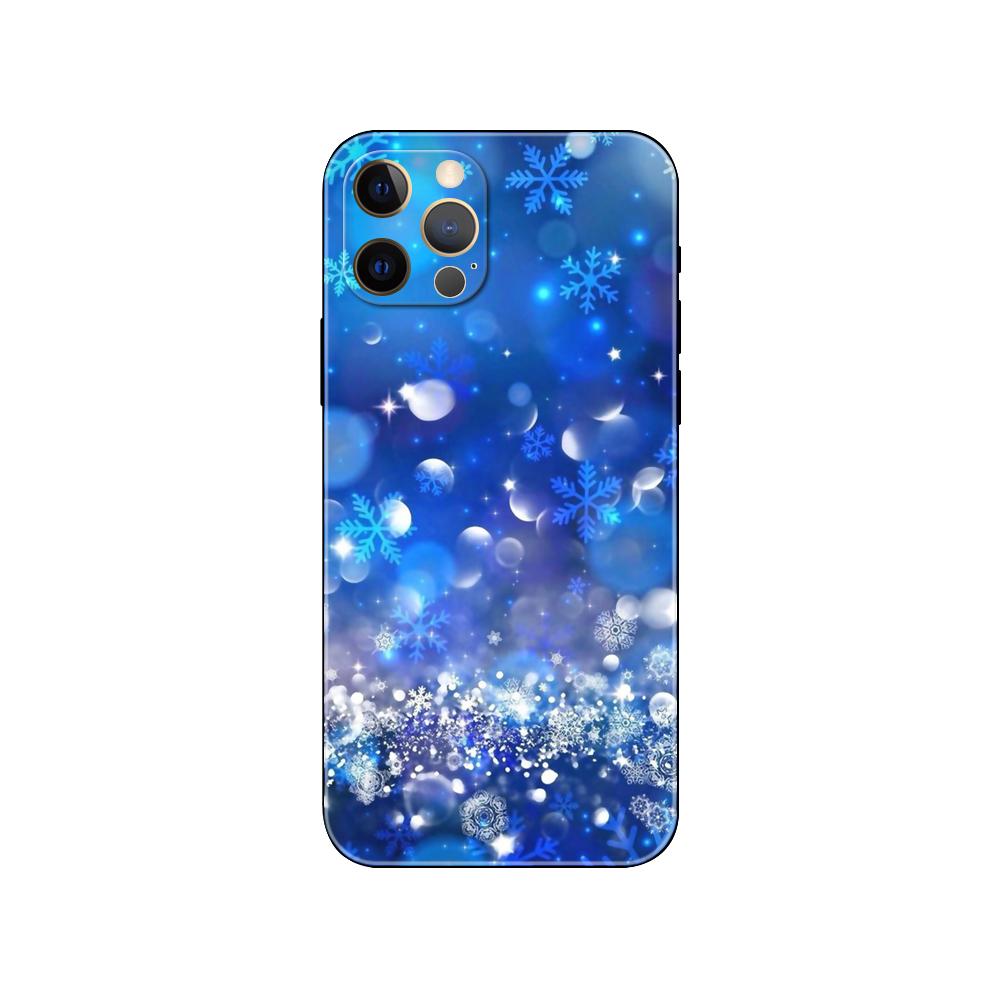 Winter Snowflakes Phone Case for Iphone 5 5s 2020se 6 6s 7 8 Plus X 10 XR XS 11 12 13 Mini Pro MAX Black Tpu Back Cover