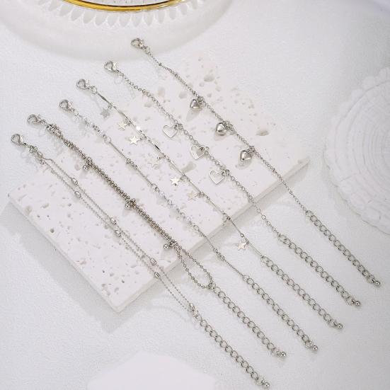 6 Layer Bracelet, Adjustable Tail Chain, Alloy Plating Wear-Resistant Multi-Layered Bracelet, Korean Style Bracelet for Women