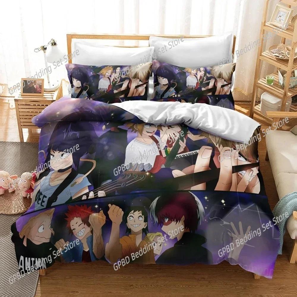 Design Popular 3D My Hero Academia Comfortable Duvet Quilt Cover Pillowcase Bedding Set Children Bedroom Decoration Home Textile