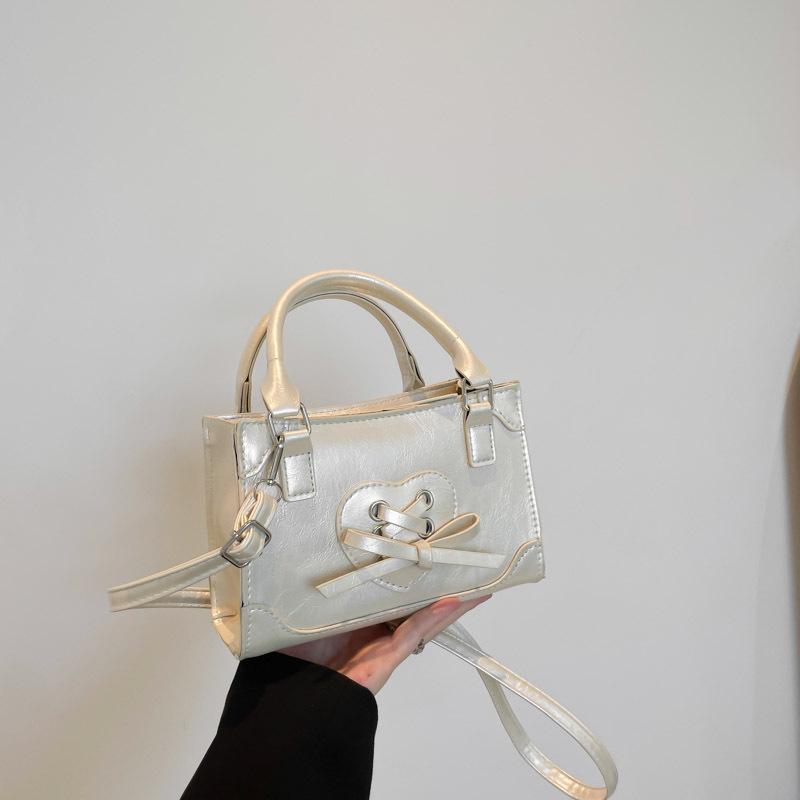 Leichter Luxus Hochwertige Schulter Kleine Quadratische Tasche Herbstmode Schleife Schlichte Pendler Umhängetasche
