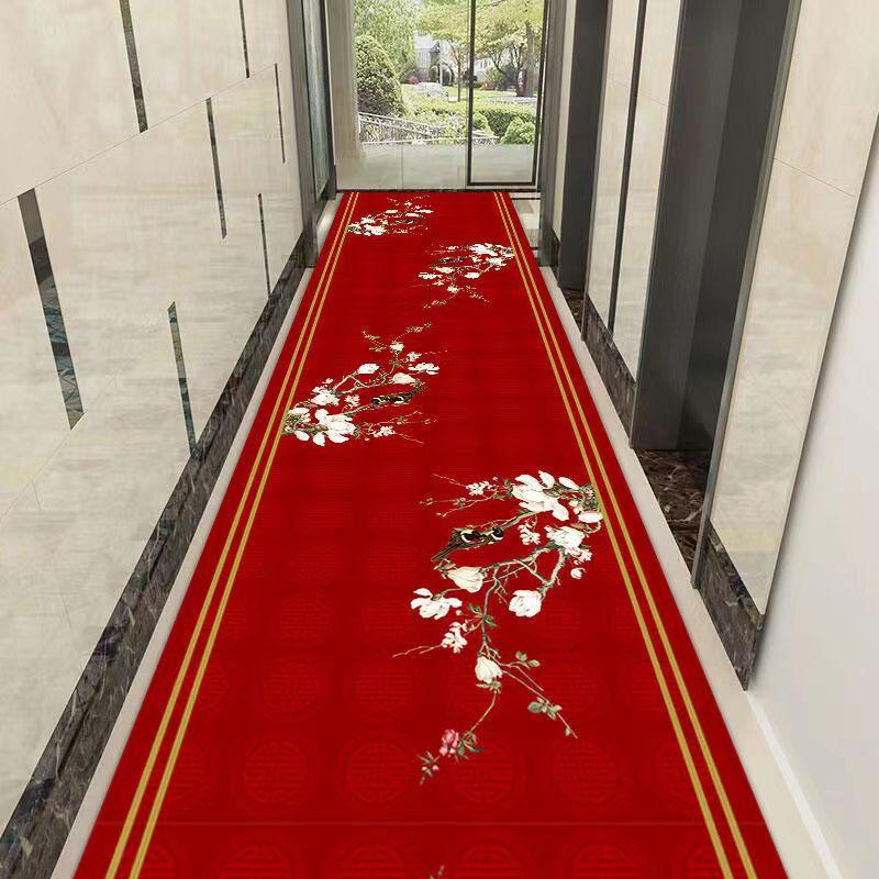 Boho Ethnic Long Carpet Corridor Hallway Grid Floral Rug for Living Room Prayer Bedroom Carpets Non-slip Kitchen Floor Mat Decor
