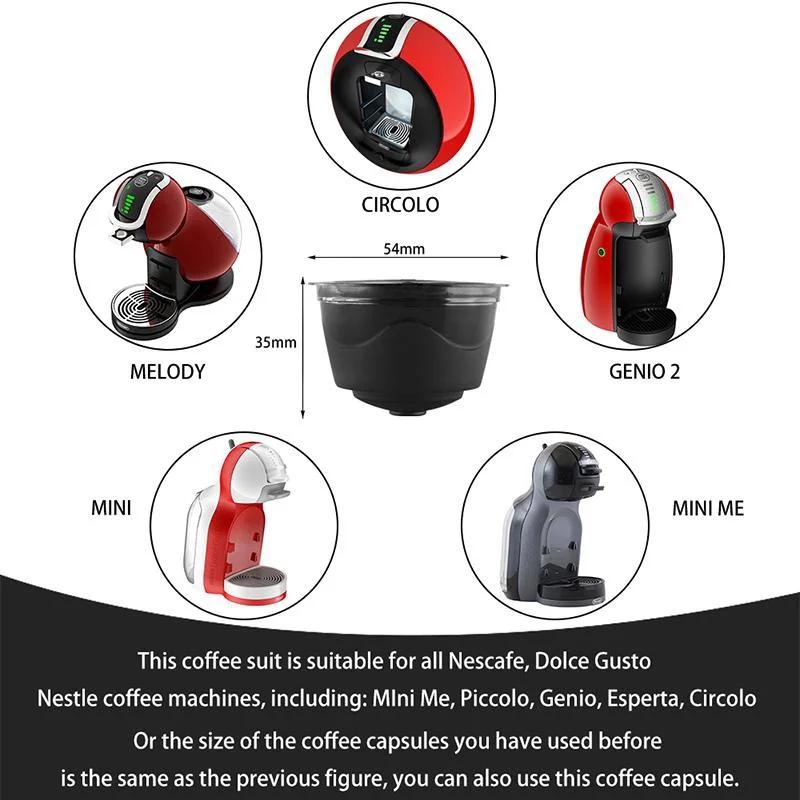 3Pcs/Set Coffee Filter Cup Coffee Capsule Cups Refillable Reusable Compatible with Plastic Piccolo