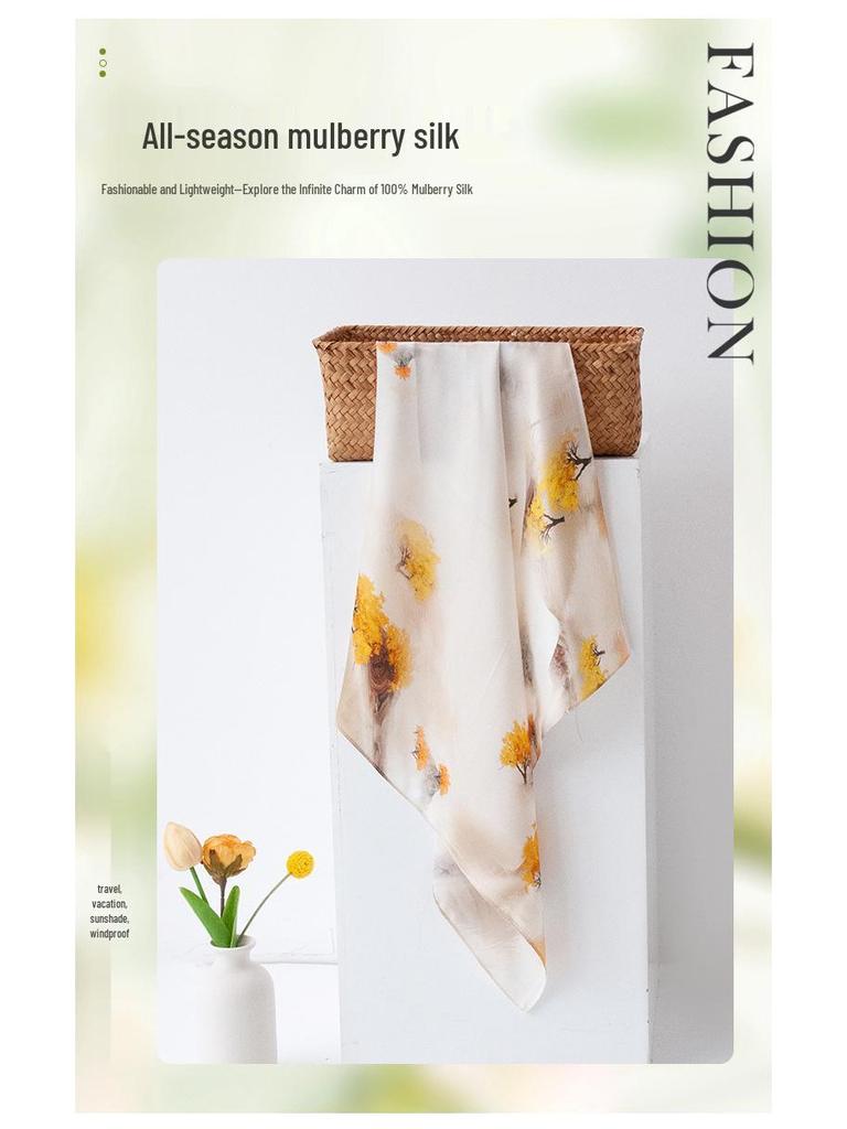 Eleganter Ahornblatt Maulbeerseidenschal - Perfektes Muttertagsgeschenk & Vielseitiges Accessoire für alle Altersgruppen