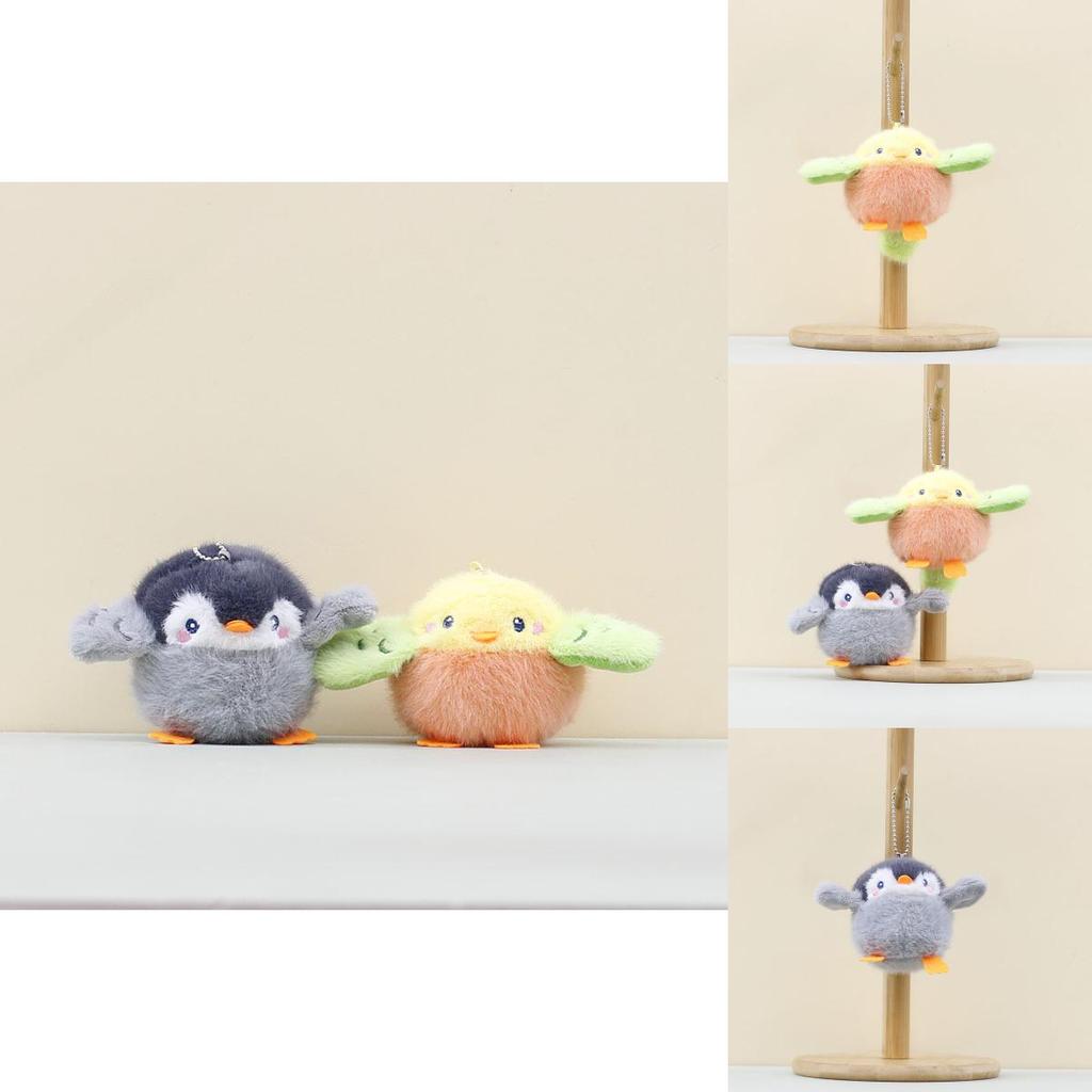 Adorable Penguin Plush Keychain For Students Grey Stuffed Toy Perfect For Backpack Decor