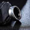 Jewelry 8MM Sand Surface Inlaid with Shell Paper Men's Titanium Steel Ring European and American Style Hand Jewelry