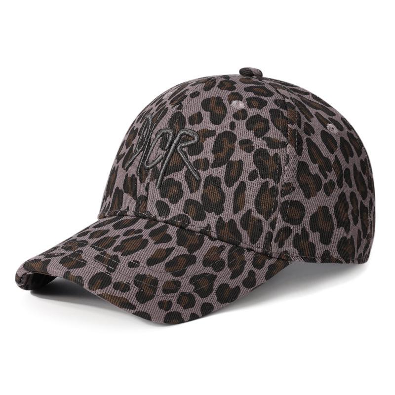 Korean Style Women's Distressed Leopard Print Duckbill Baseball Cap - Sun Hat for Outings