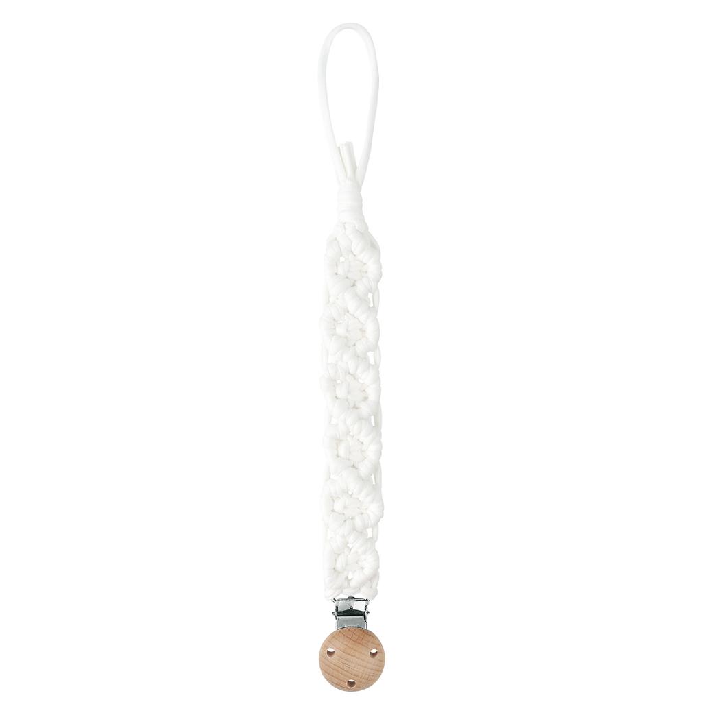 Cotton Handmade Crochet Pacifier Chain Soft Newborn Soothing Pacifier Beech Wood Clip Baby Chew Toy Christmas Gift
