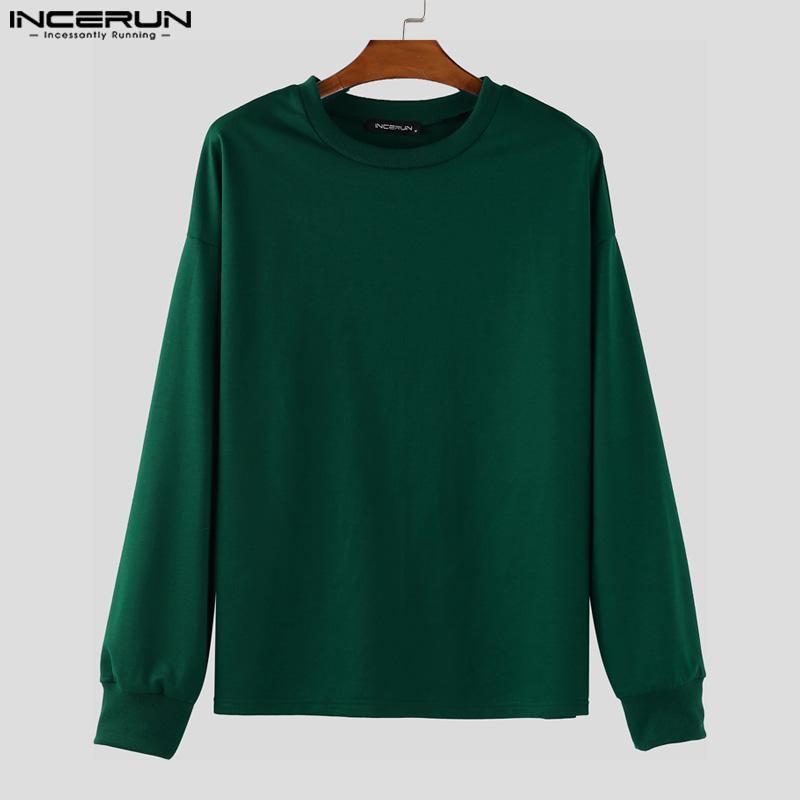 INCERUN Oversized Autumn Men Long Sleeve Pullovers Long Pants Casual Two Pieces Sets Outfits