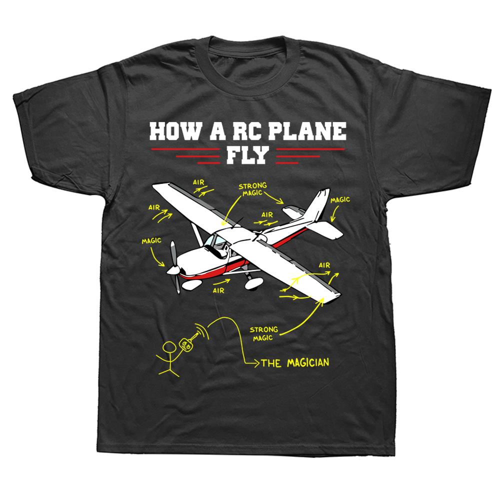 Funny RC Airplane Pilot Vintage T Shirt Summer Style Graphic Cotton Streetwear Short Sleeve Birthday Gifts T-shirt Mens Clothing